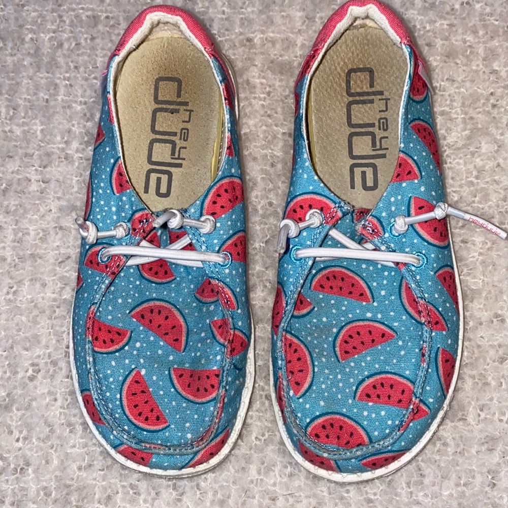 HEY DUDES WATERMELON SHOES 🍉